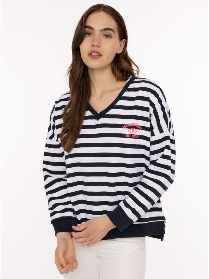 Bluza w kolorze granatowo-białym