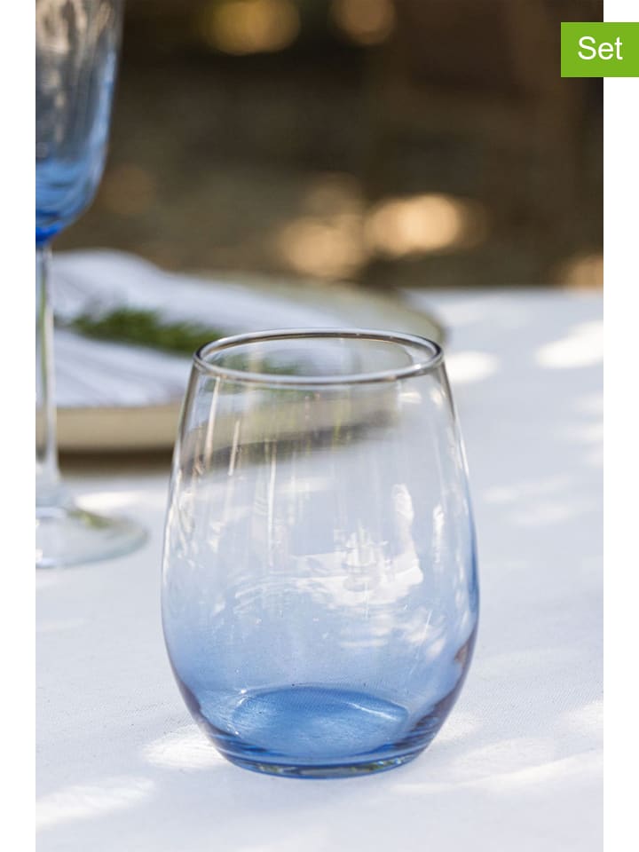 Szklanki (4 szt.) w kolorze niebieskim - 570 ml