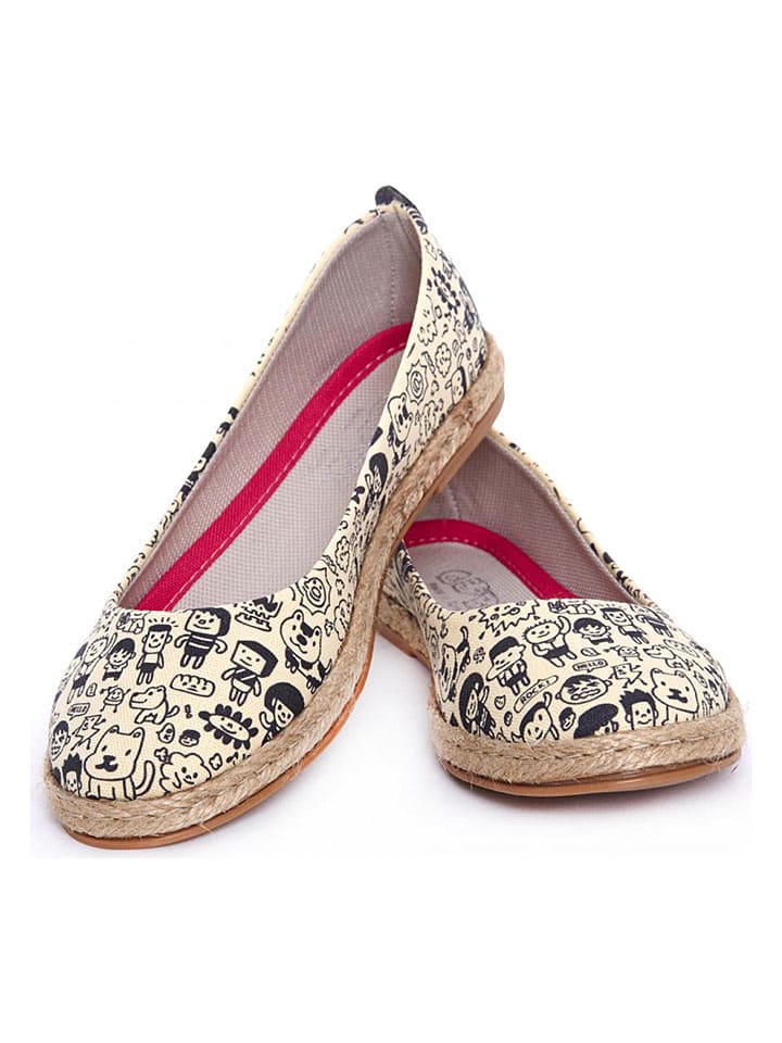 Espadryle w kolorze czarno-kremowym