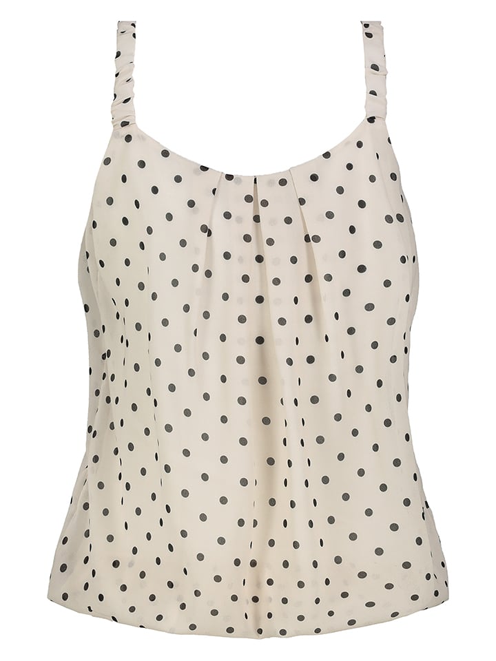 Blusentop in Creme/ Schwarz