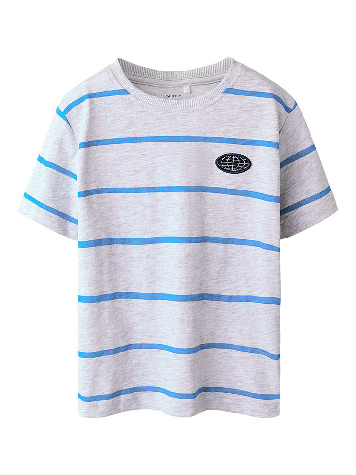 Shirt "Fritz" grijs/lichtblauw