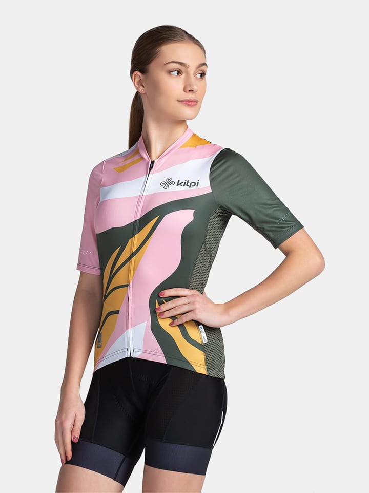 Fietsshirt "Ritael" geel/lichtroze/kaki