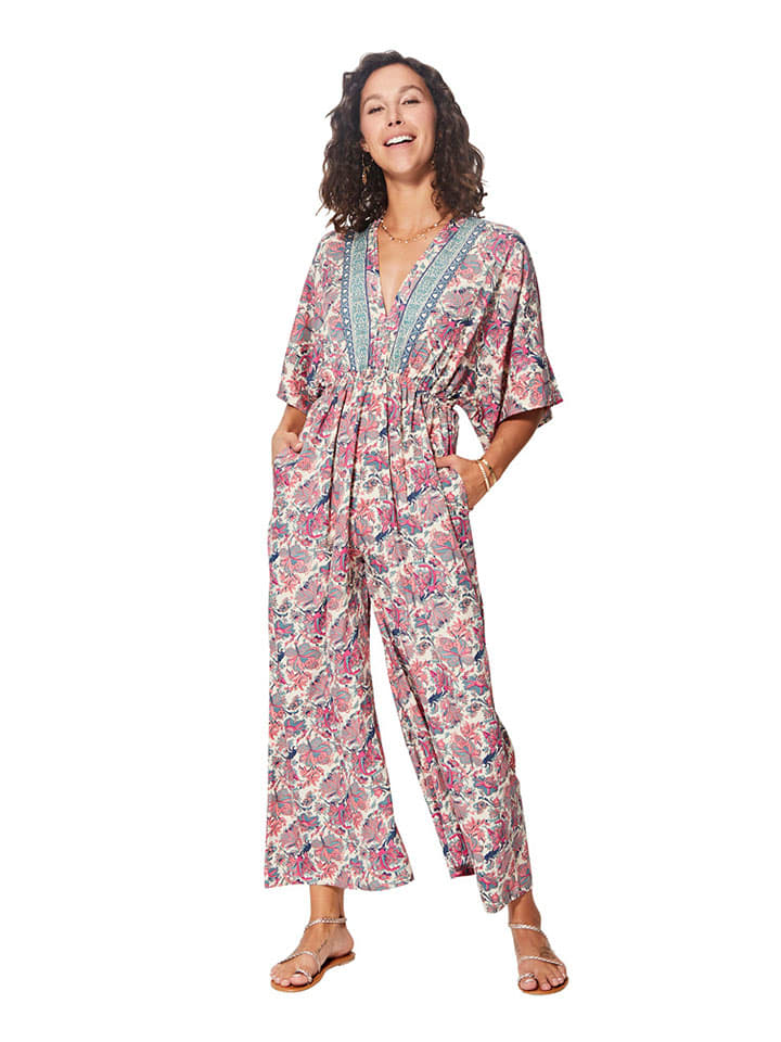 Jumpsuit in Pink/ Blau/ Weiß