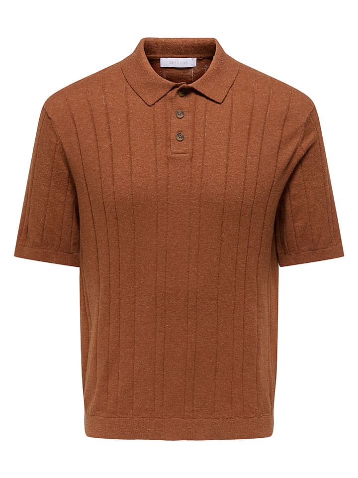 Koszulka polo "Onssofus" w kolorze jasnobrązowym