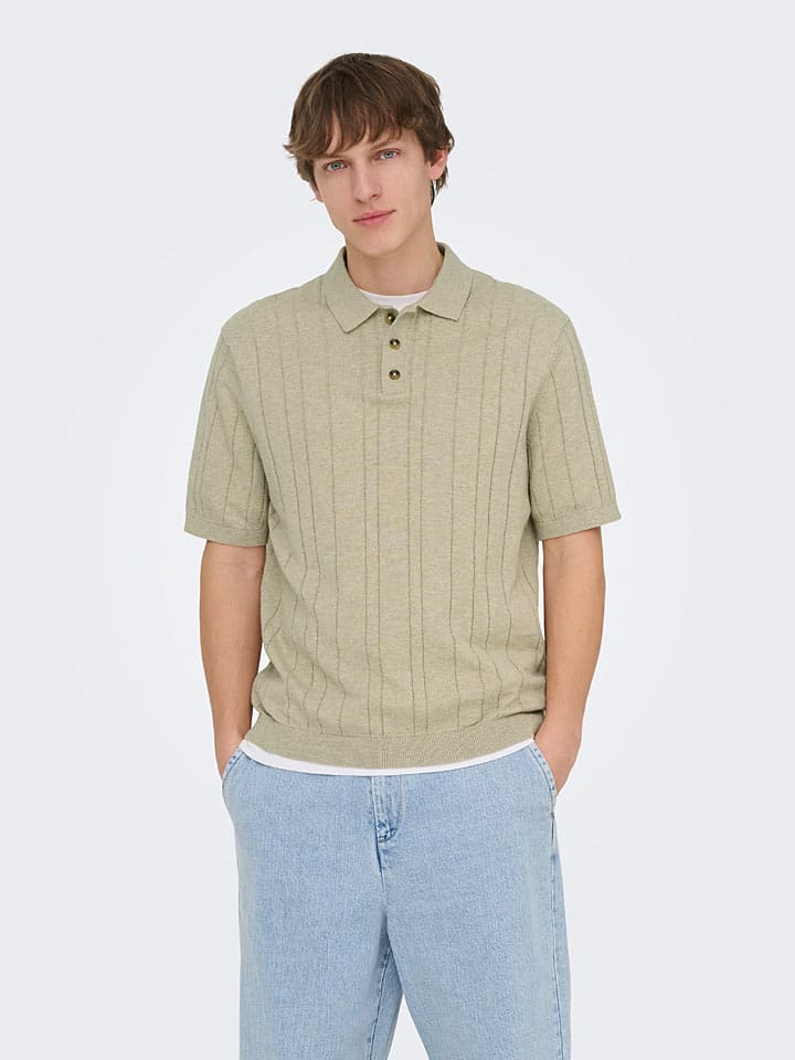 Koszulka polo "Onssofus" w kolorze beżowym