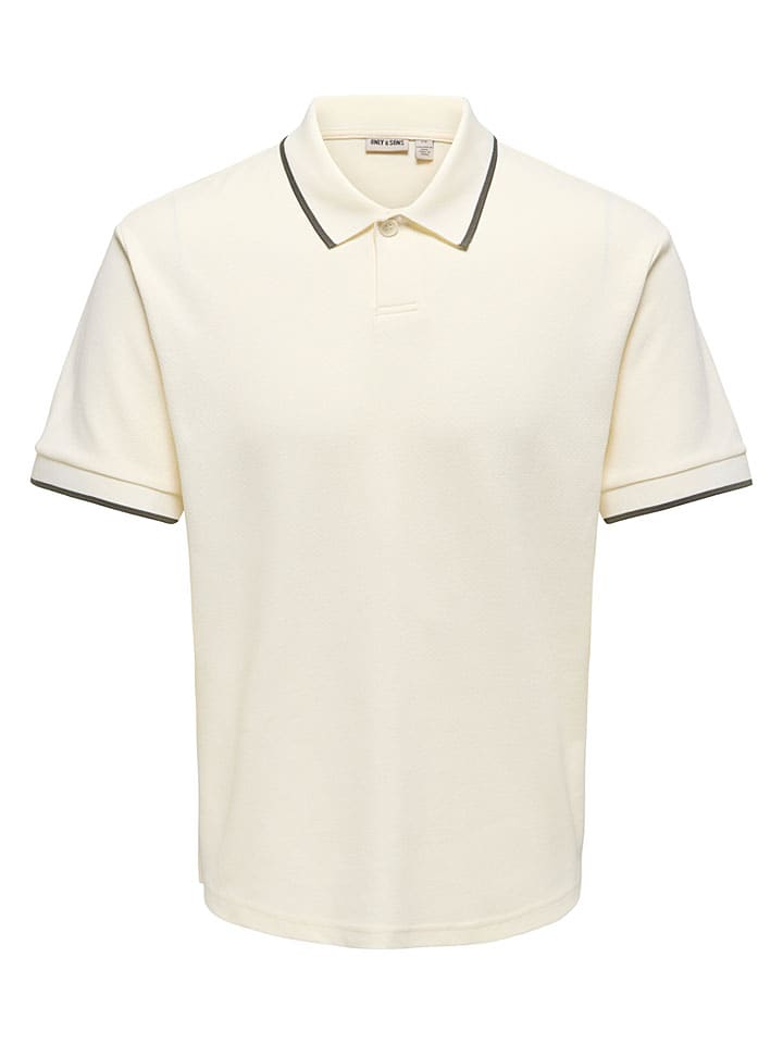 Koszulka polo "Onstomon" w kolorze beżowym