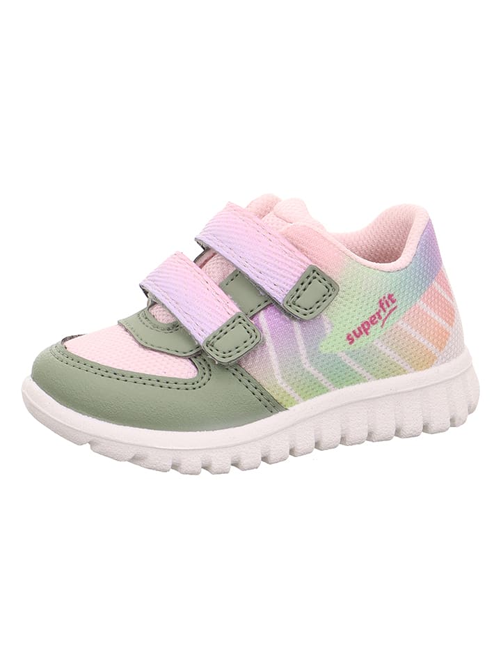 Sneakersy "Sport 7" w kolorze oliwkowo-jasnoróżowym