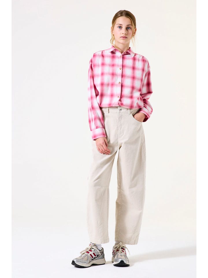 Jeans - Barrell fit - in Beige
