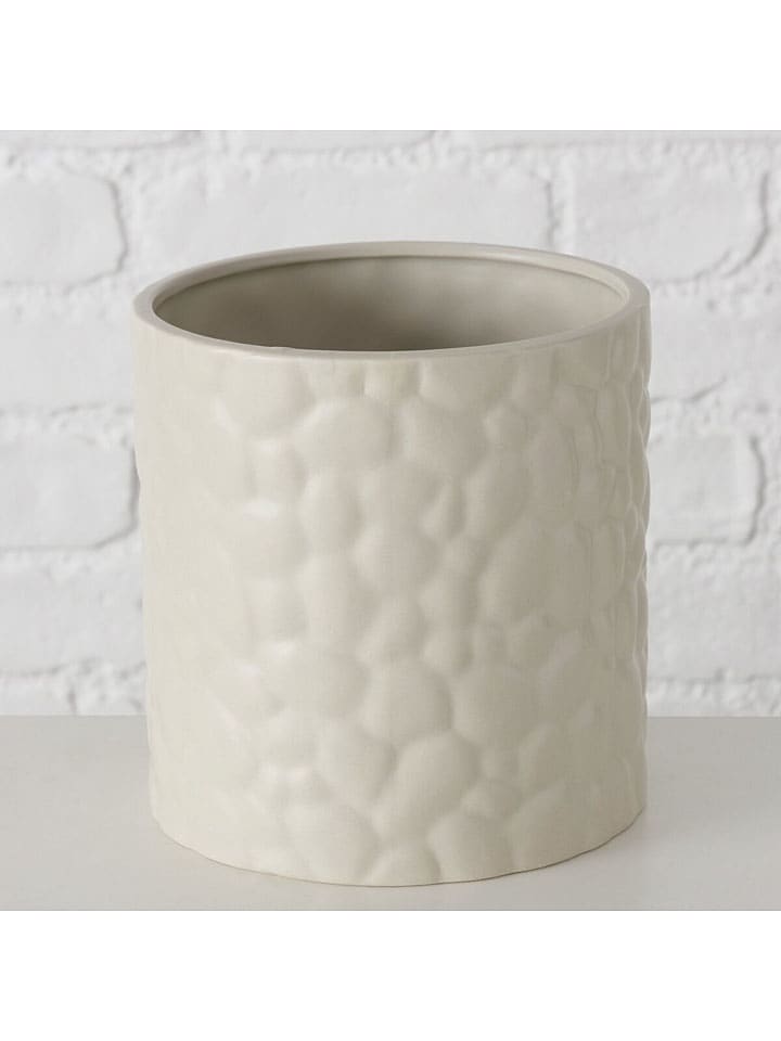 Übertopf "Famona" in Creme - (H)15,8 x Ø 15,8  cm