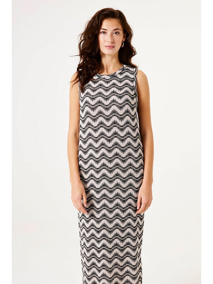 Strickkleid in Beige/ Schwarz