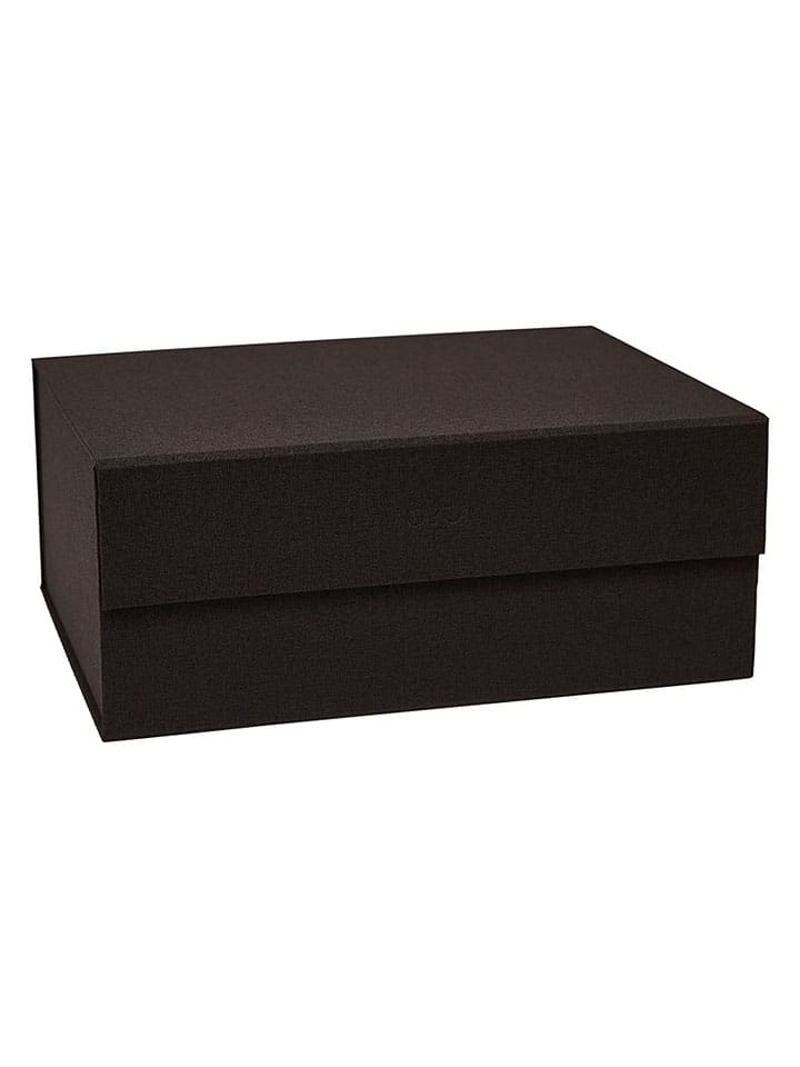 Aufbewahrungsbox "Hako" in Schwarz - (B)25 x (H)15 cm