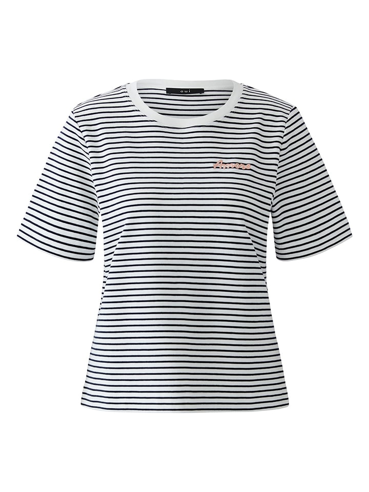 Shirt in Dunkelblau/ Weiß