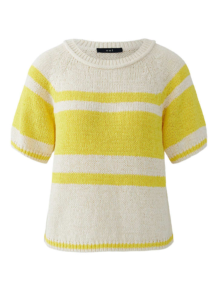 Pullover in Gelb/ Weiß