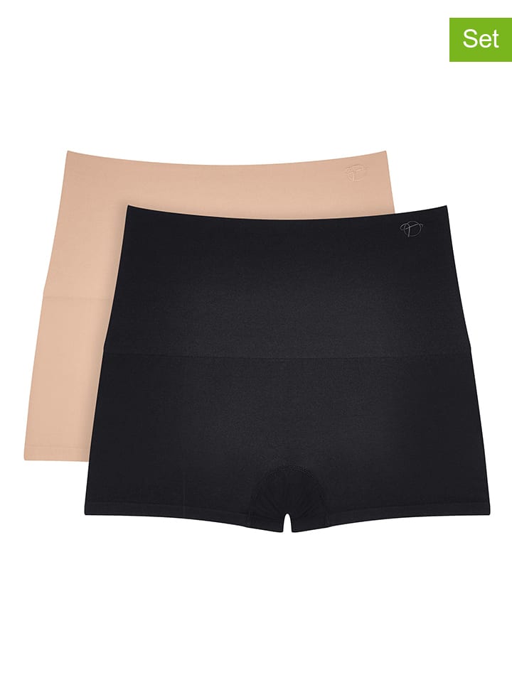 2er-Set: Taillenpantys "Soft Sculpt" in Beige/ Schwarz