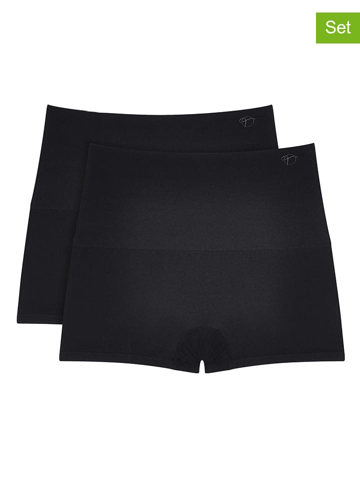 Pełne figi high waist (2 pary) "Soft Sculpt" w kolorze czarnym