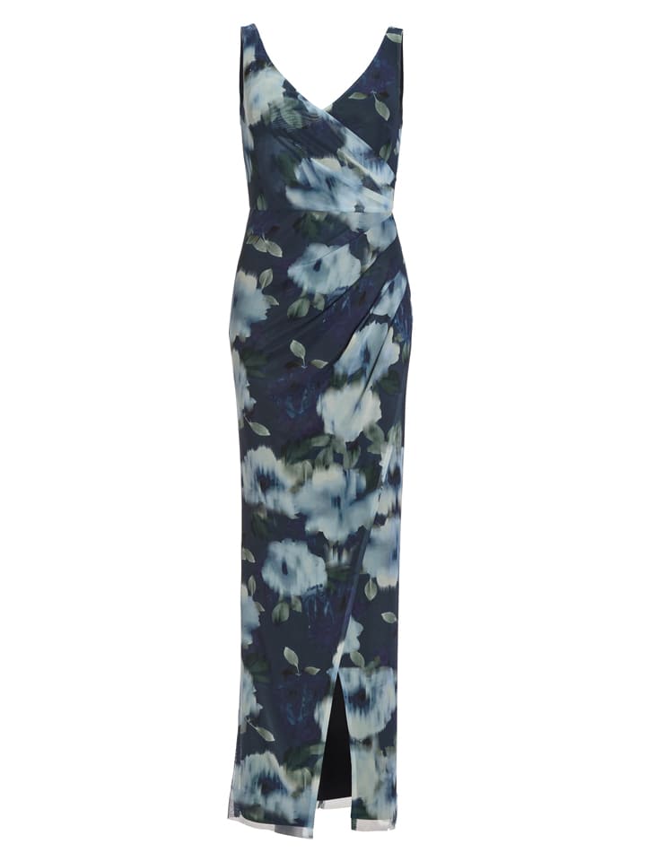 Kleid in Dunkelblau/ Bunt