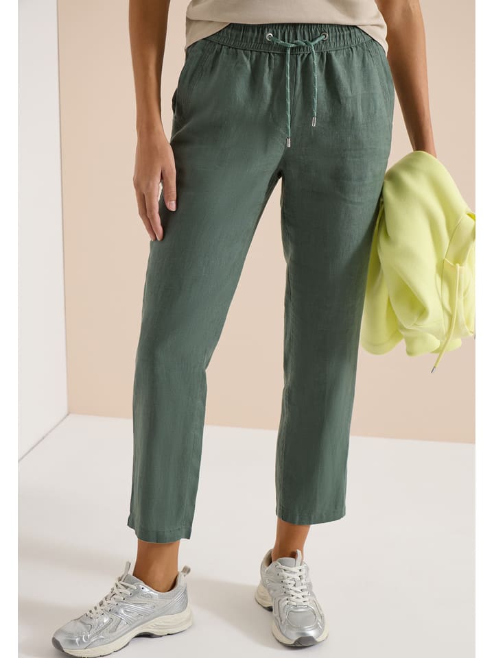 Leinen-Hose in Khaki
