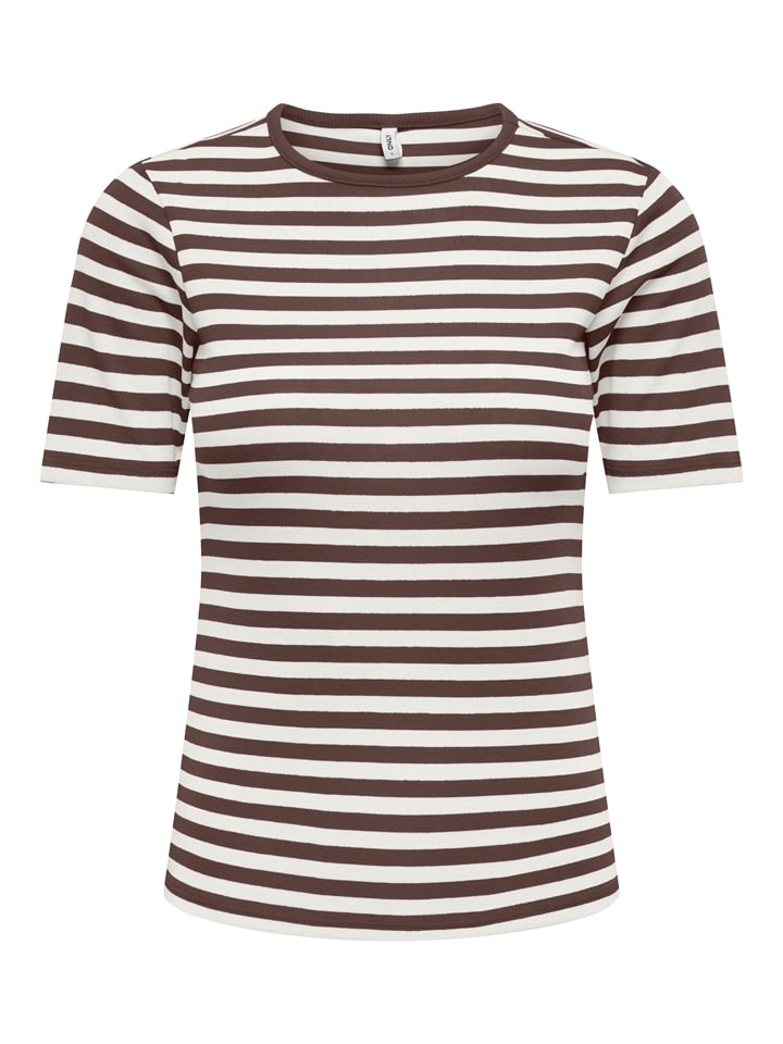 Shirt in Braun/ Weiß