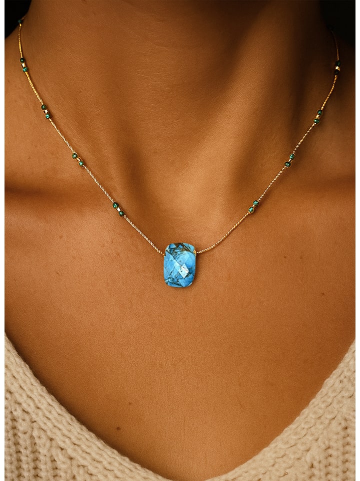 Vergulde ketting met sierelementen - (L)40 cm