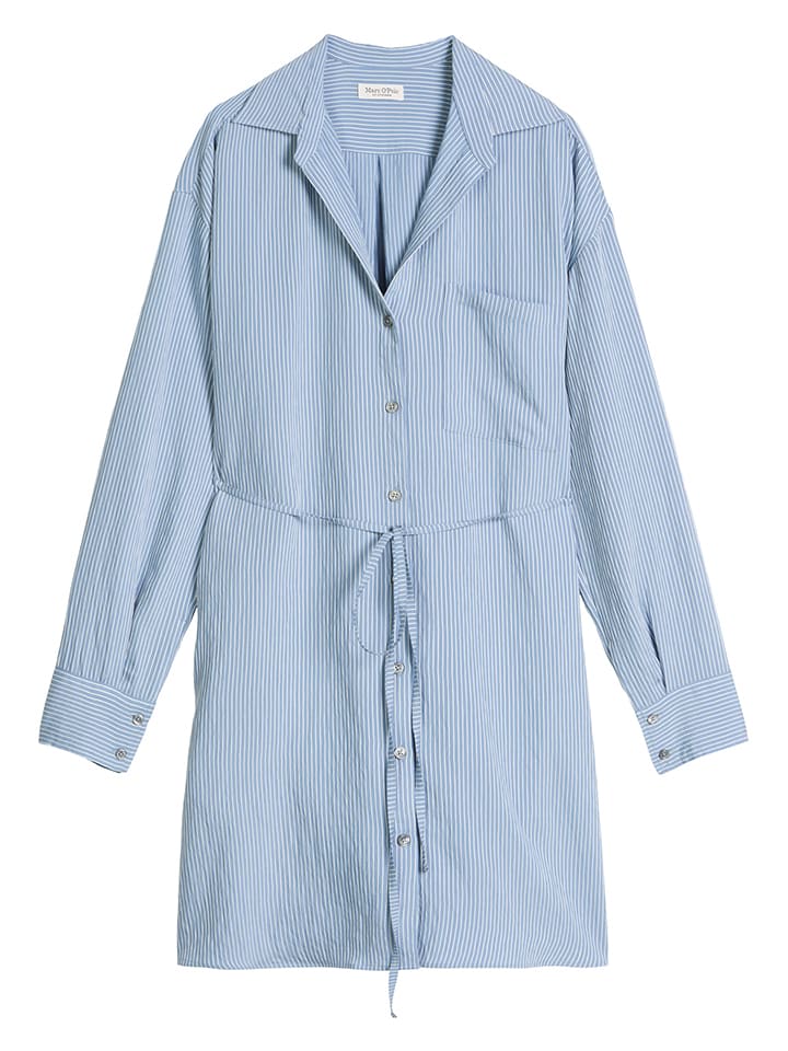 Kleid in Blau/ Weiß