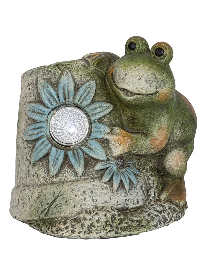 Gartenfigur "Frosch" in Bunt - (B)12,5 x (H)11,5 x (T)10,5 cm