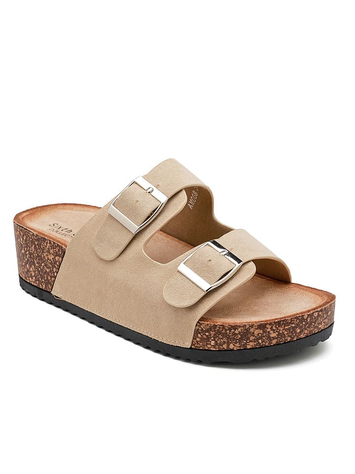 Pantoletten in Beige