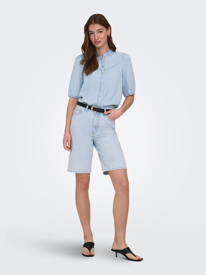 Jeansbluse in Hellblau