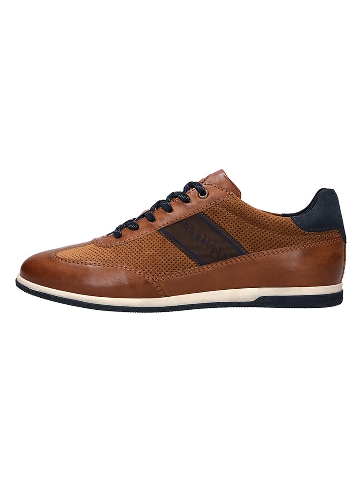 Sneakersy "Titon" w kolorze jasnobrązowym