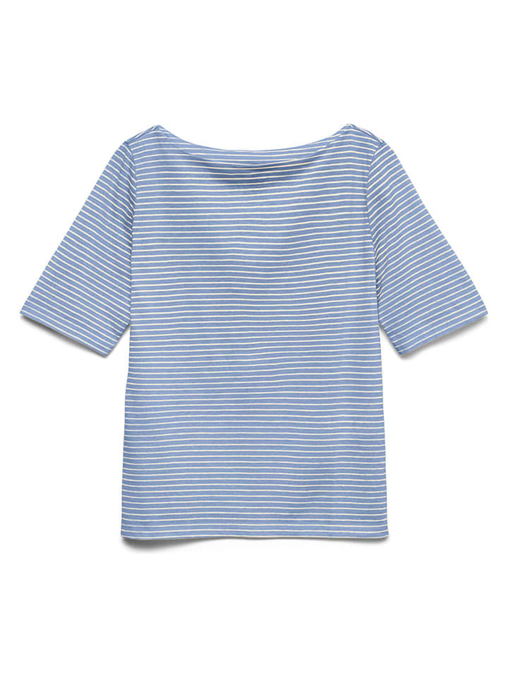 Shirt lichtblauw/wit
