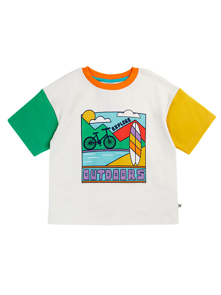 Shirt in Weiß/ Bunt