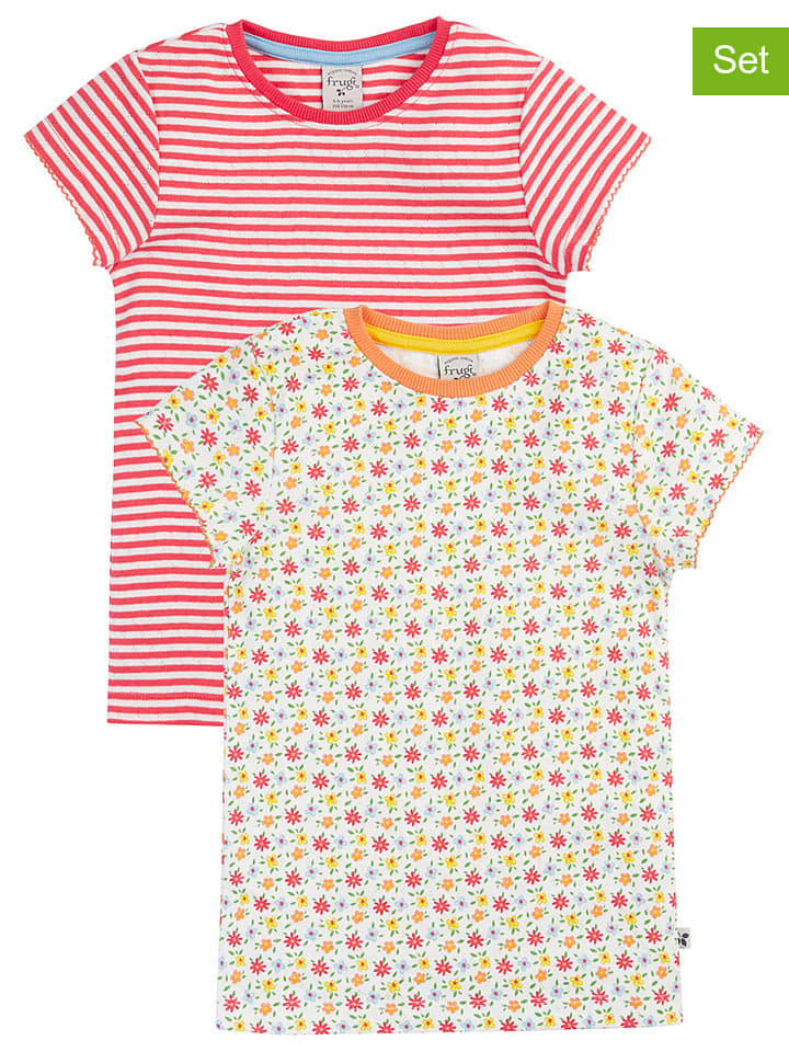 2er-Set Shirts in Rot/ Weiß/ Bunt