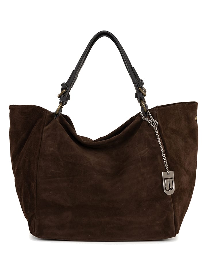 Skórzany shopper bag "Gimignano" w kolorze brązowym - 45 x 50 x 20 cm