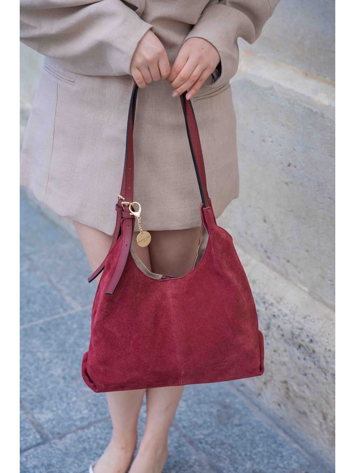 Leren schoudertas "Sierra" bordeaux
