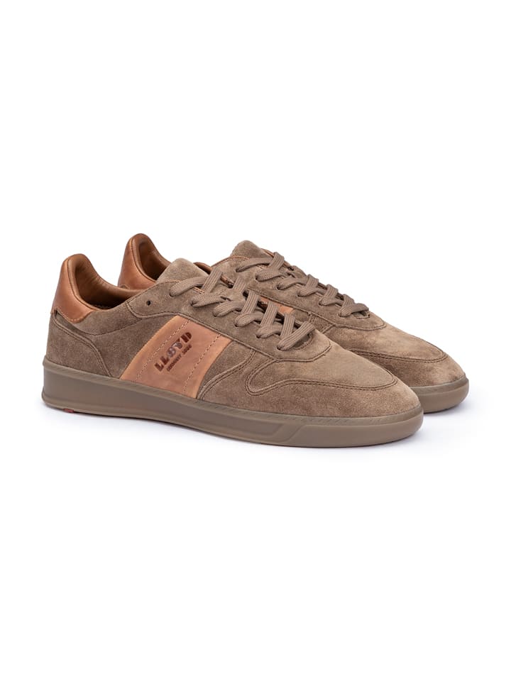 Skórzane sneakersy w kolorze jasnobrązowo-brązowym
