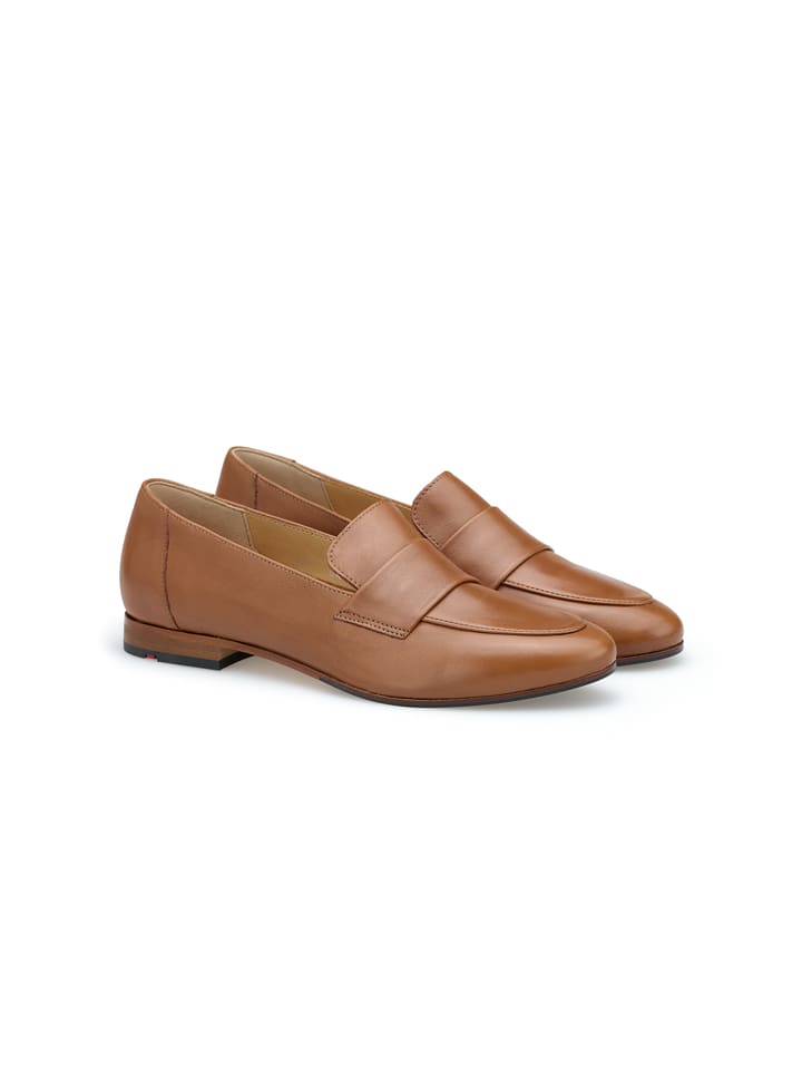 Leder-Slipper in Hellbraun