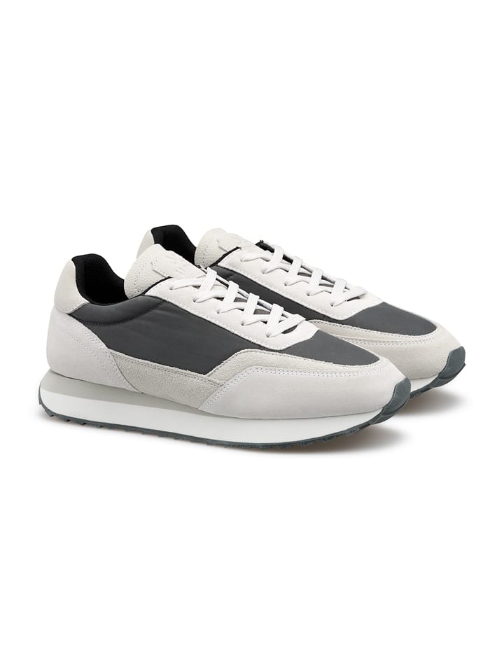 Leder-Sneakers in Anthrazit/ Creme