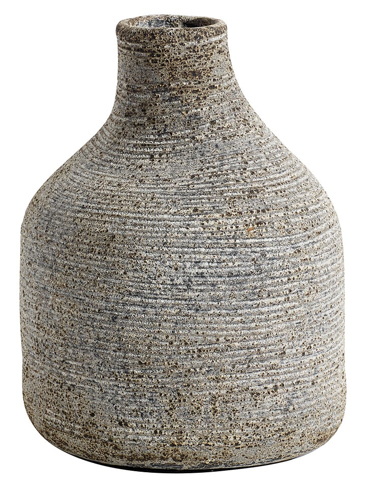 Wazon "Stain" w kolorze szaro-brązowym - wys. 18 x Ø 13,5 cm