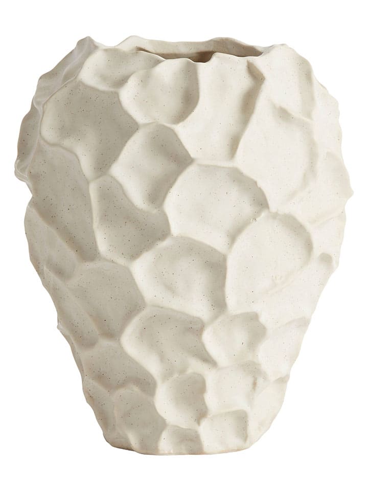 Vaas "Soil" crème - (H)21,5 x Ø 18 cm