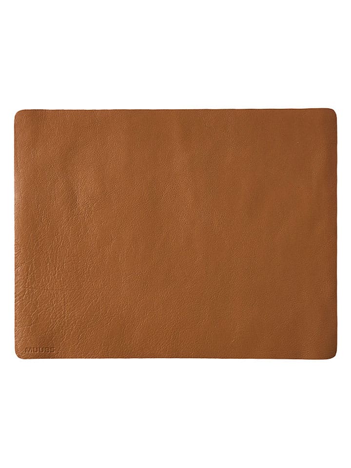 Skórzana podkładka stołowa "Camou" w kolorze karmelowym - 45 x 35 cm