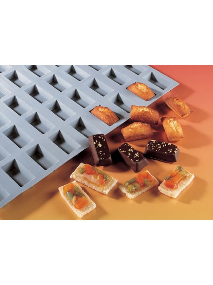 Mini-Financiers-Silikonform ''Elastomoule'' in Grau - (L)30 x (B)17,6 cm
