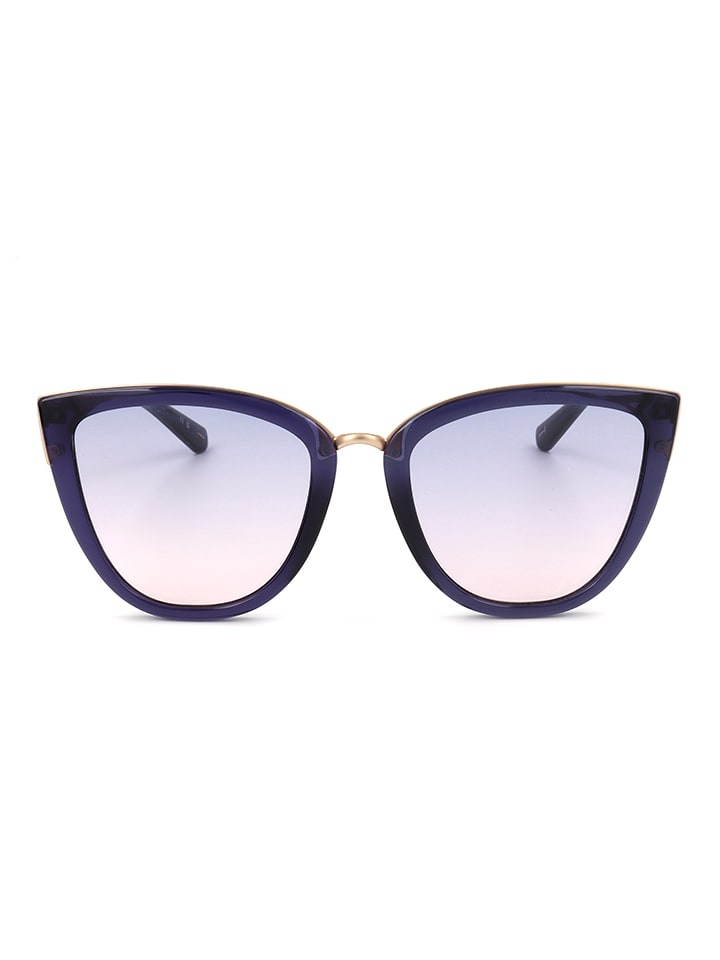 Dames zonnebril donkerblauw/lichtblauw