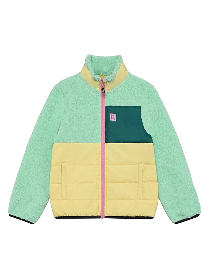 Fleece vest groen/geel