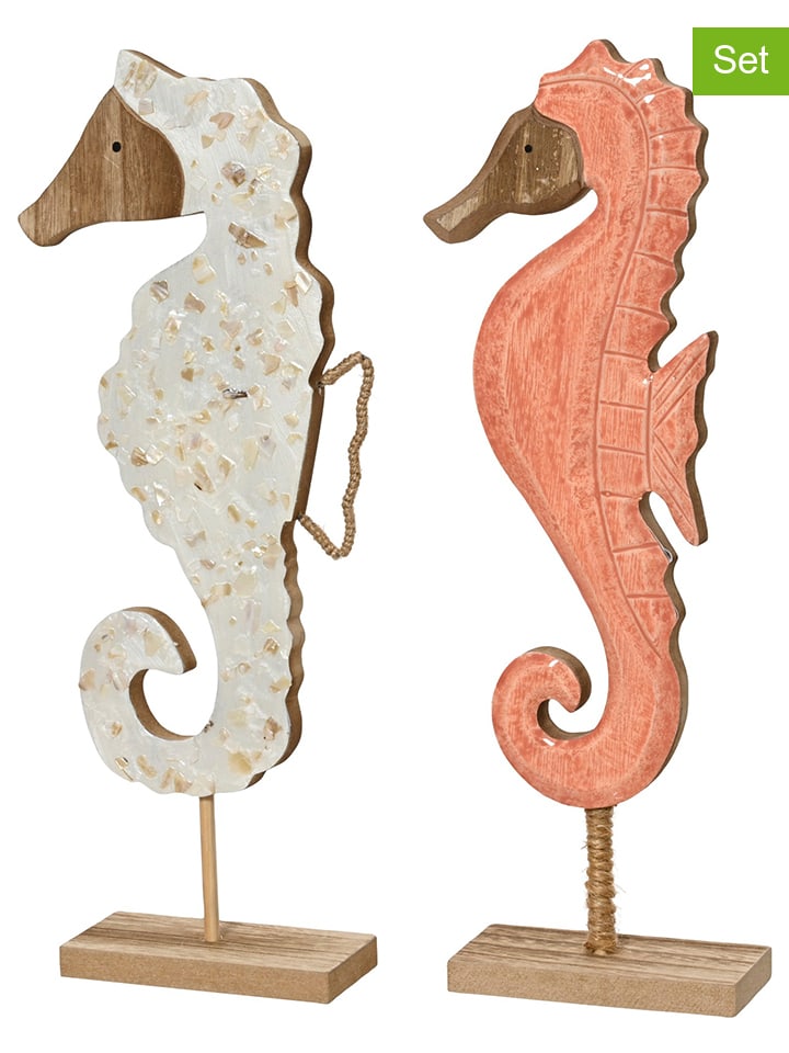 2er-Set: Dekoobjekte ''Seepferdchen'' - (B)13 x (H)34 x (T)5 cm (Überraschung)