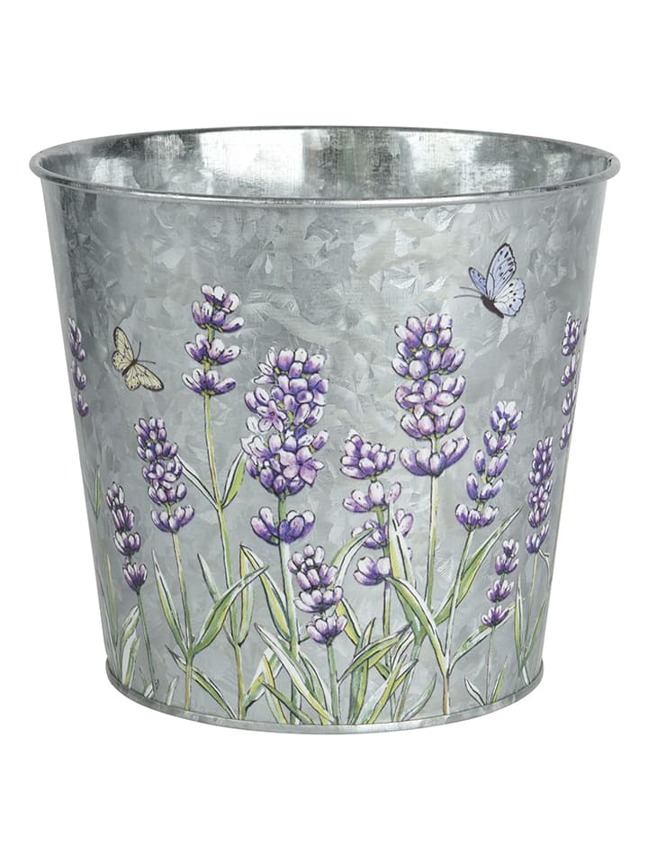Doniczka w kolorze srebrnym - wys. 13,5 x Ø 15 cm