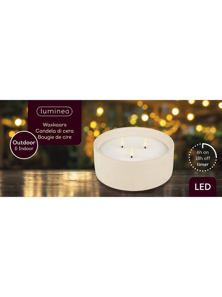 Świeca LED w kolorze białym - wys. 8 x Ø 20 cm