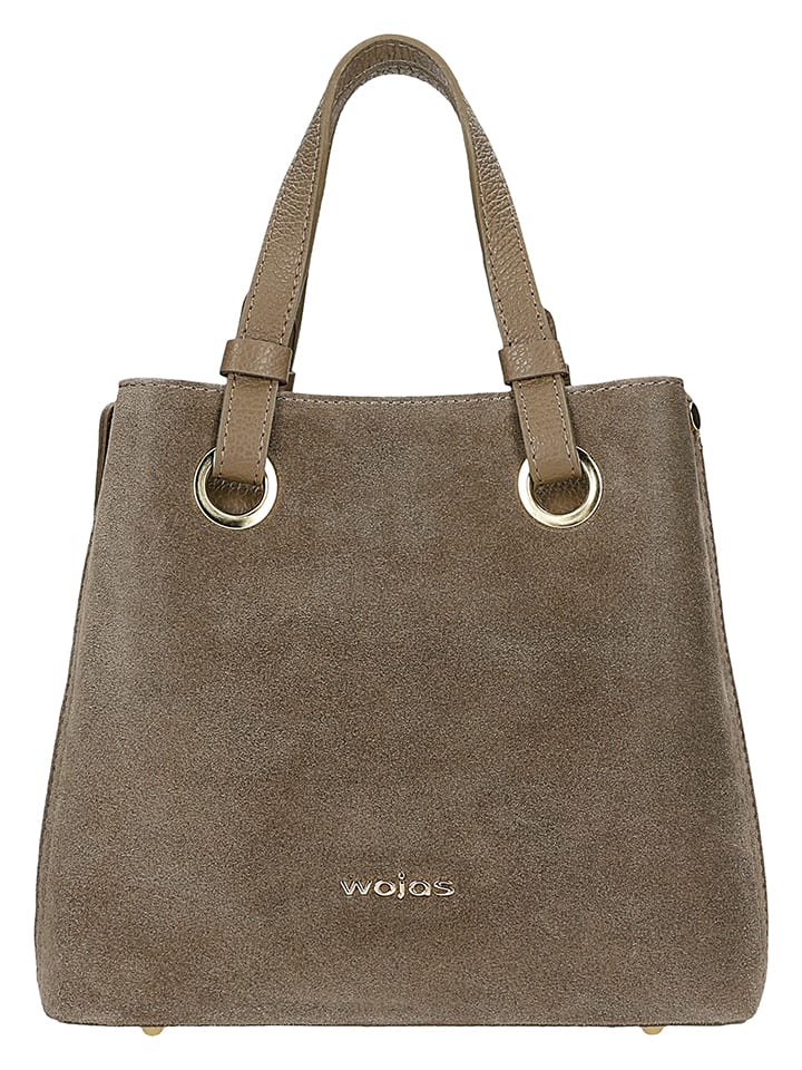Leder-Henkeltasche in Taupe - (B)25 x (H)23 x (T)12 cm