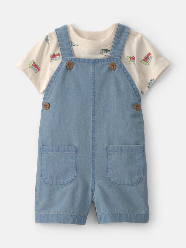 2-delige outfit beige/paars