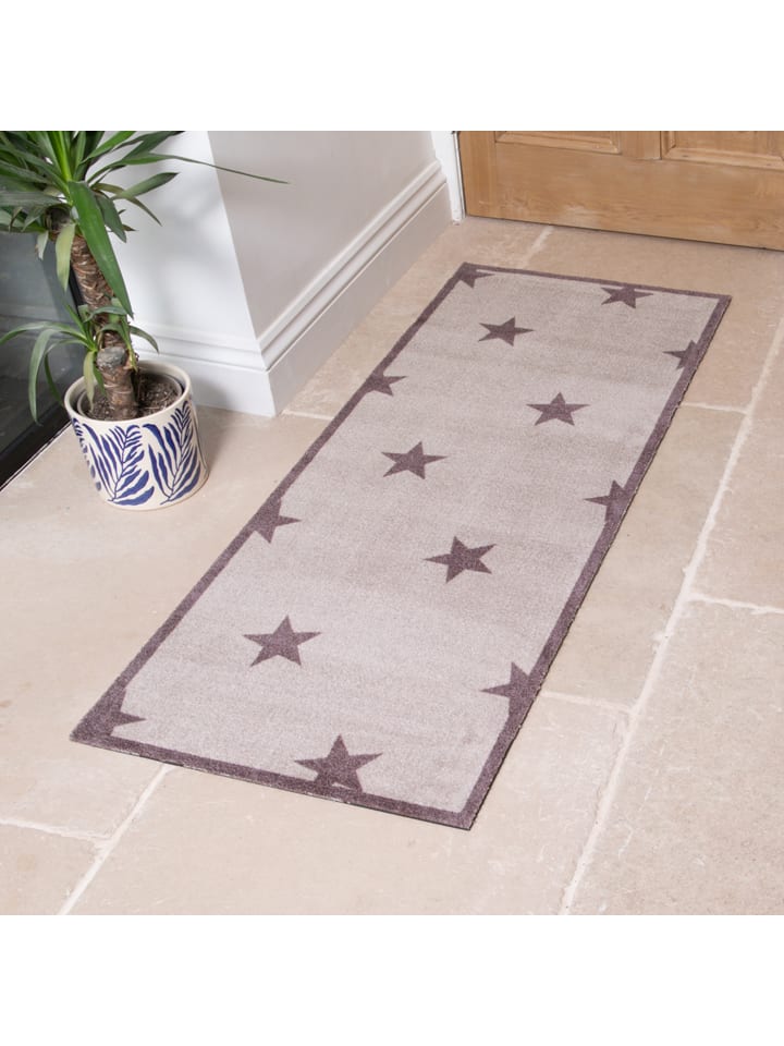 Laagpolige loper ''Stars'' beige - (L)150 x (B)60 cm