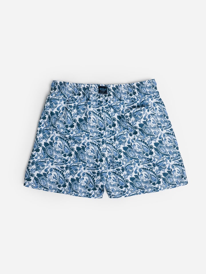 Badeshorts in Blau/ Weiß