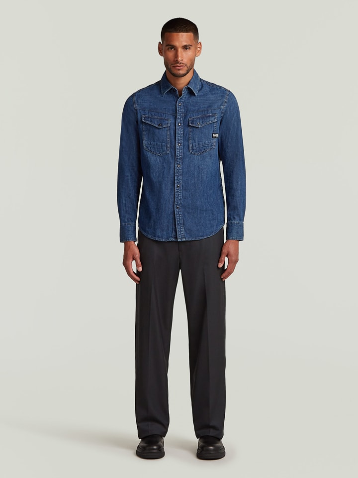 Koszula dżinsowa "Dakota" - Slim fit - w kolorze niebieskim